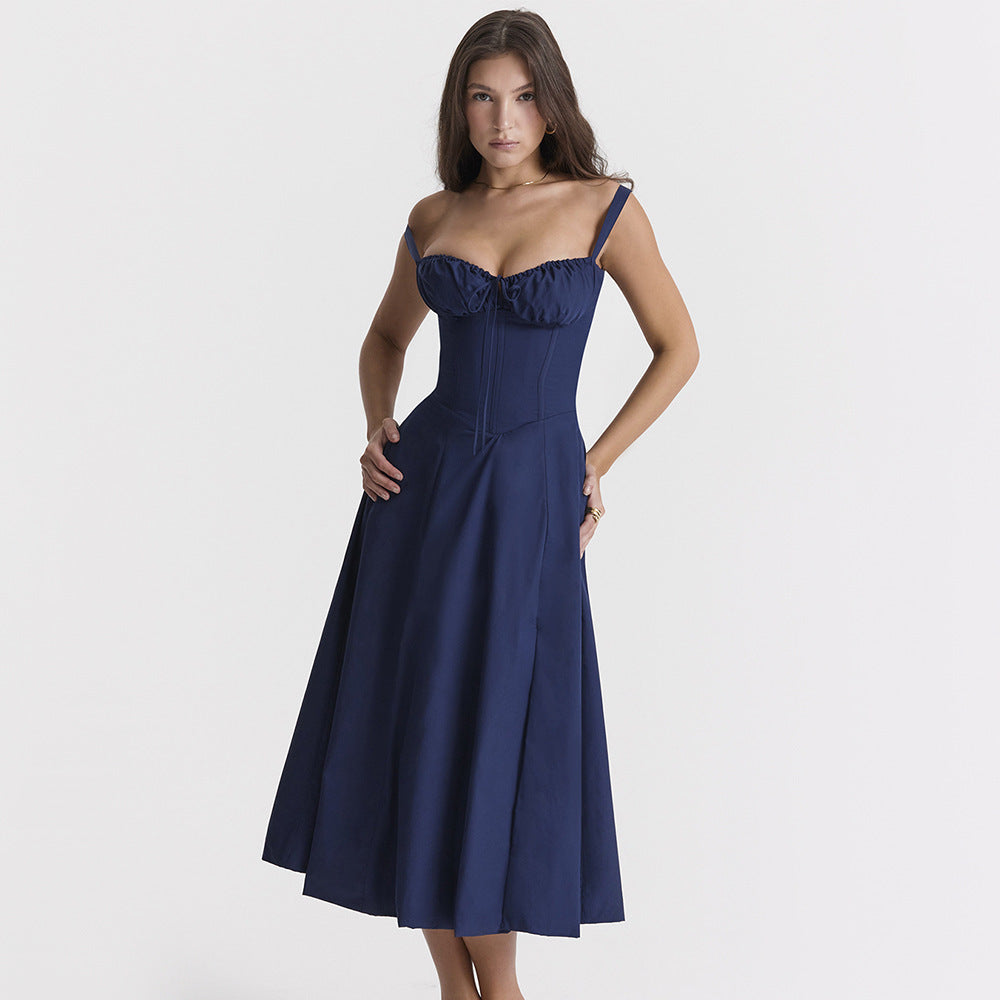 Adjustable Strap A-Line Slit Summer Dress