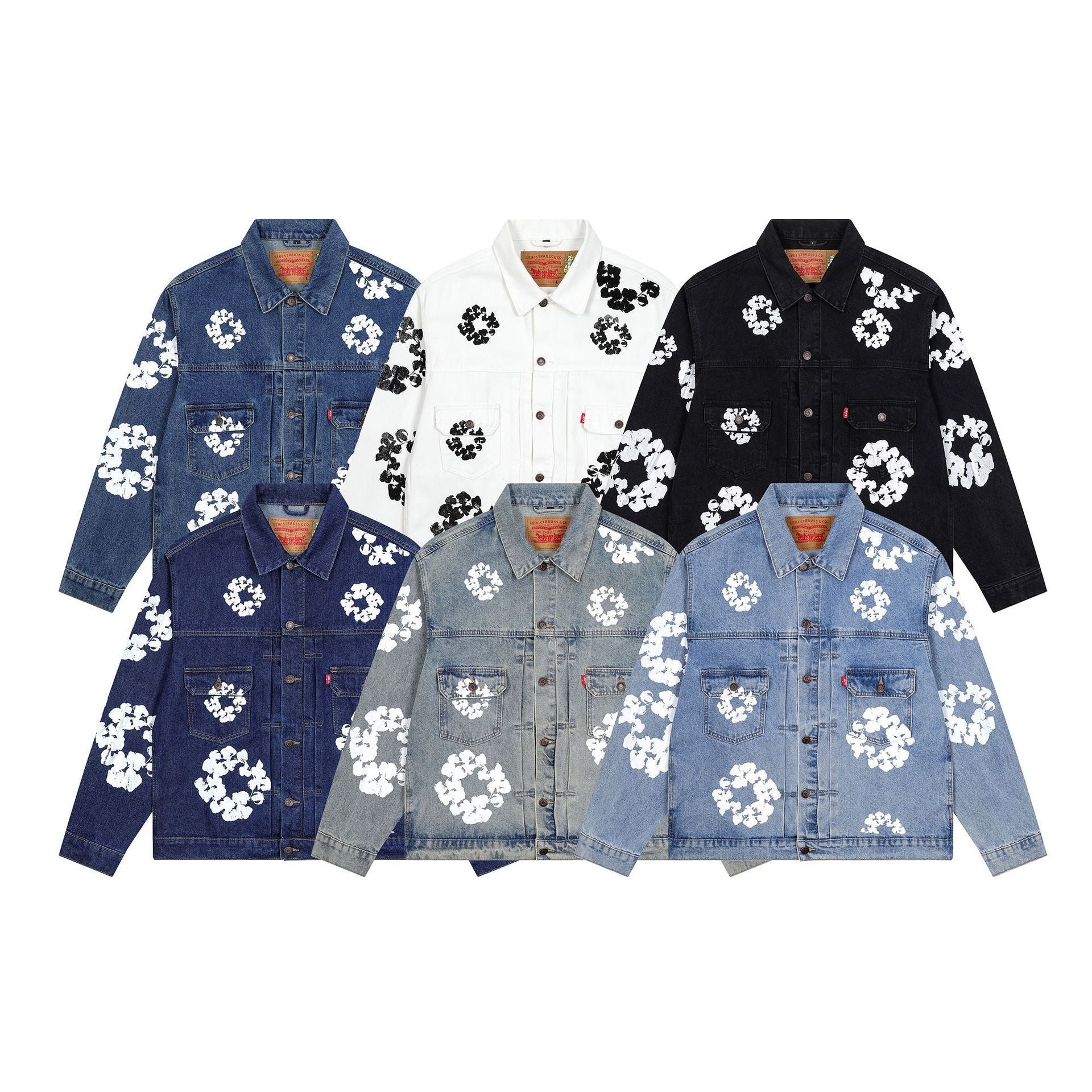 Kapok Printed Denim Suit Jacket and Pants