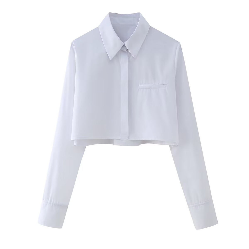 European And American Style French Three-color Short Shirt