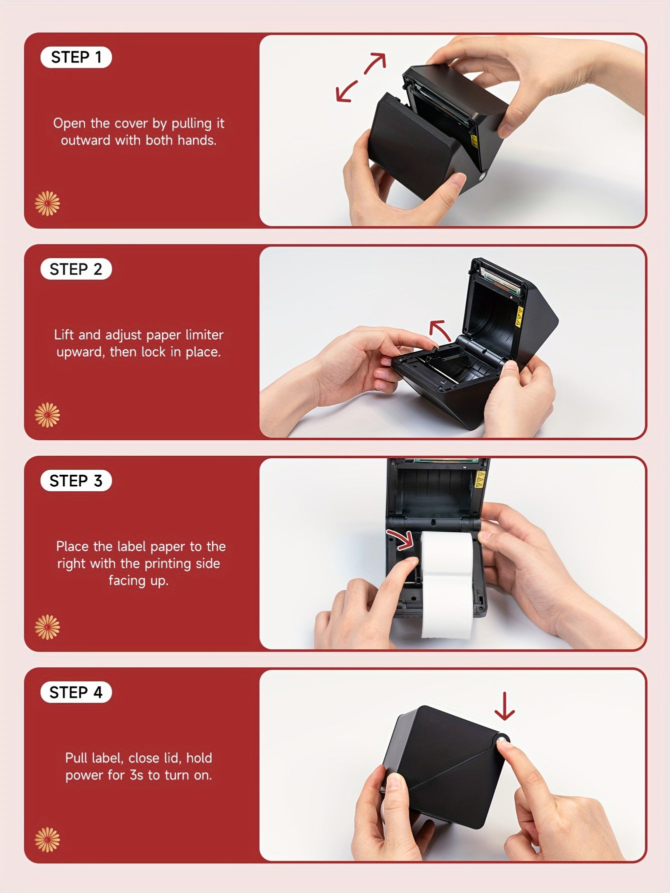 [Portable Label Printer] Portable Label Printer, Inkless Thermal Compact Printer | Connects to Smartphones And Computers, Suitable for Home, Office, Factory, Warehouse, Can Paste Express Face Sheets