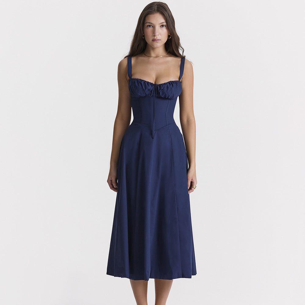Adjustable Strap A-Line Slit Summer Dress