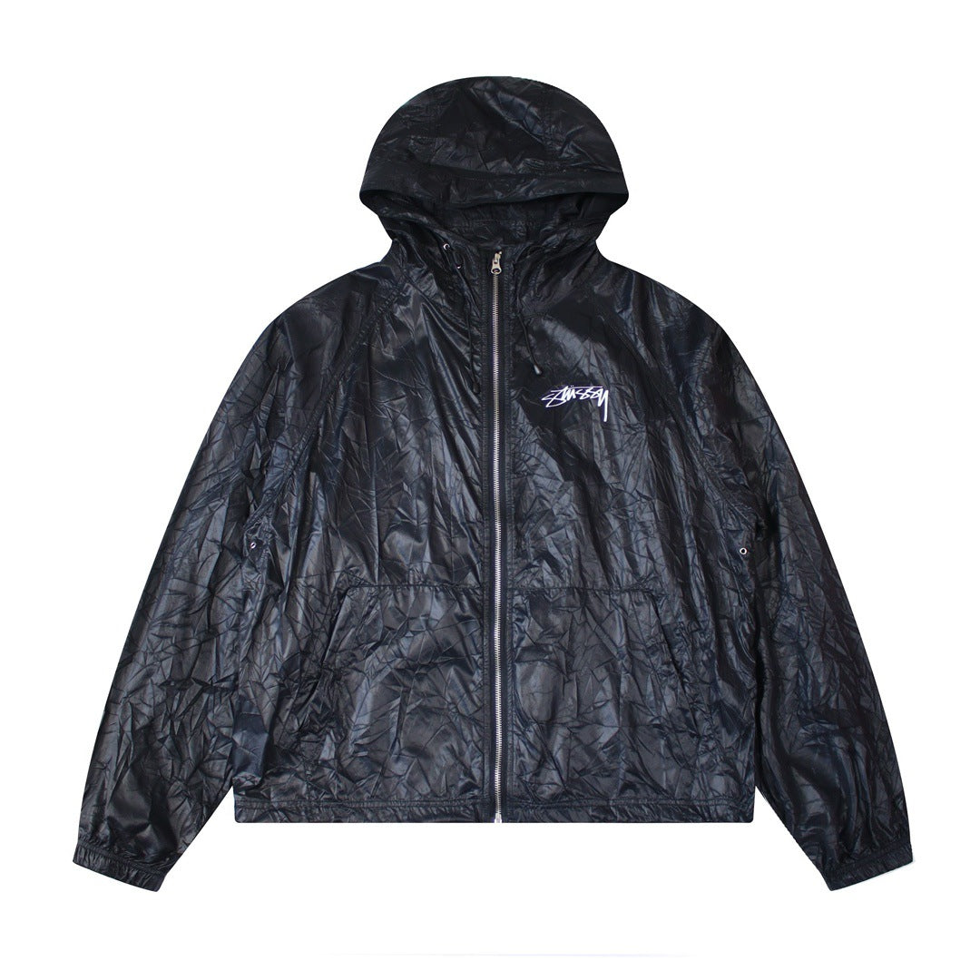 Vintage Pleated Hooded Sun Protection Jacket