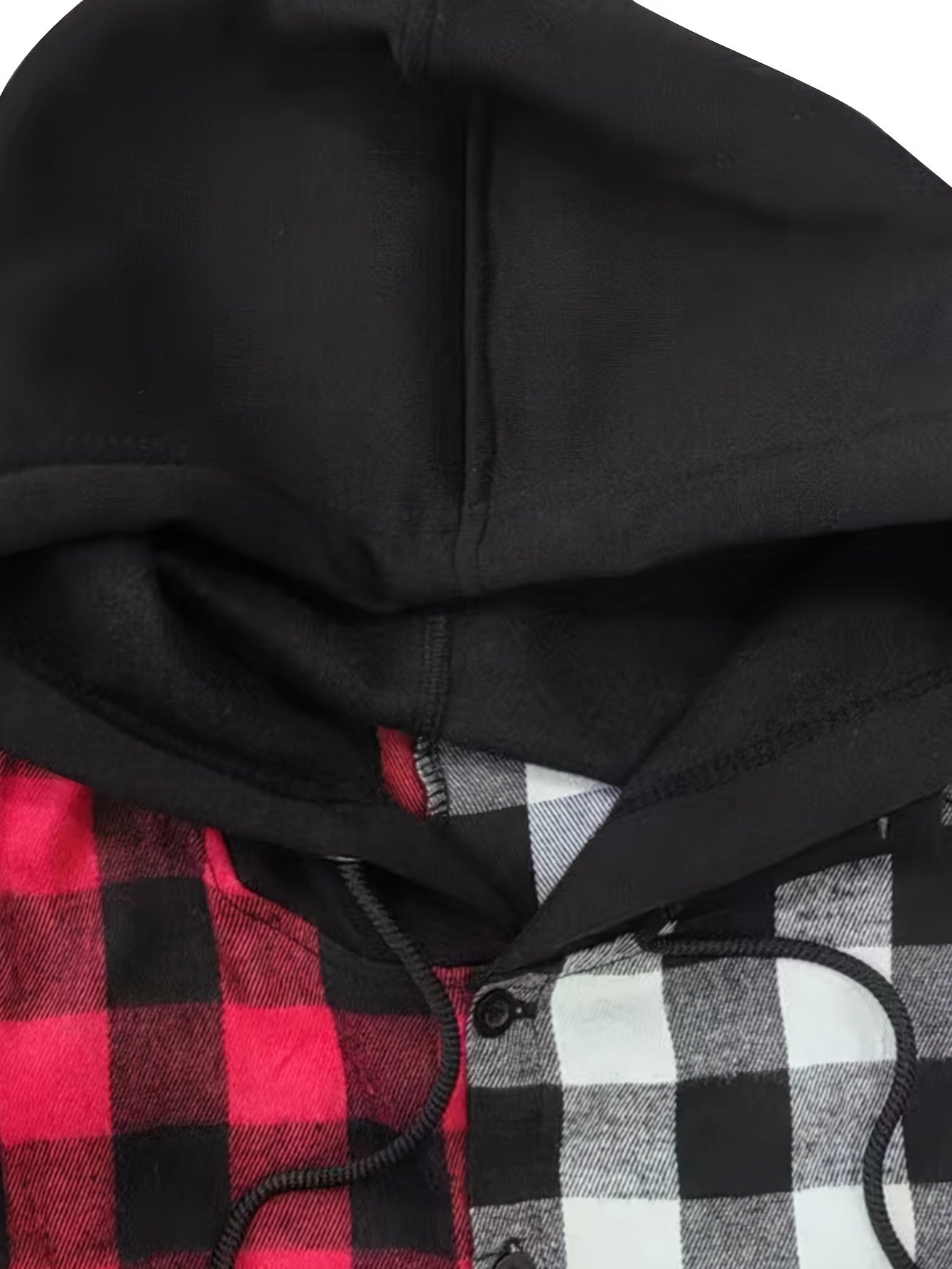 Long Sleeve Casual Regular Fit Button Up Hooded Shirts Jacket, Plaid Shirt Coat For Men
