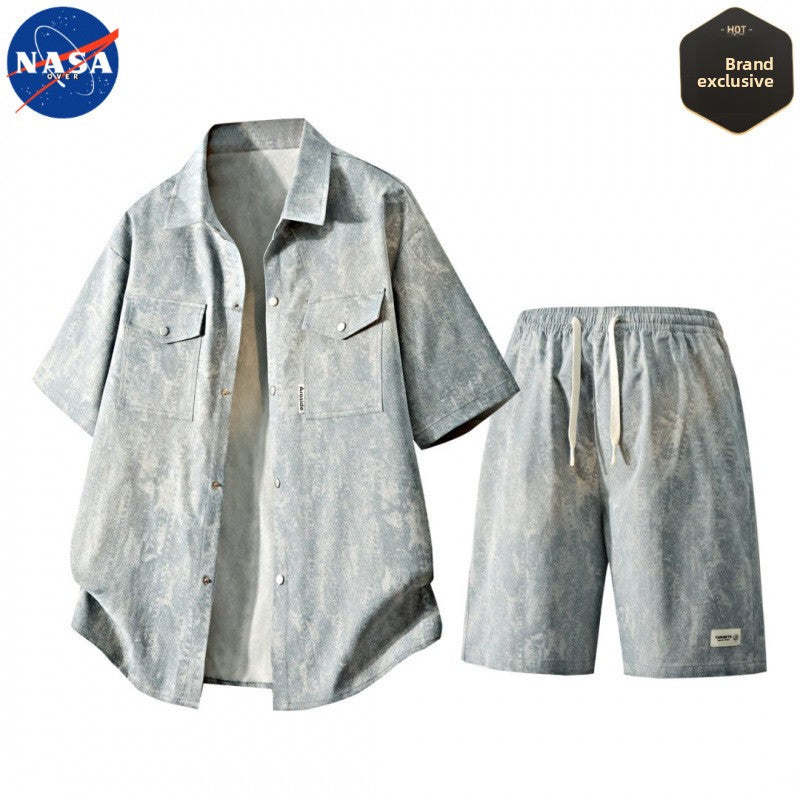 A high-end two-piece shirt set