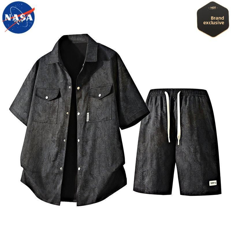 A high-end two-piece shirt set