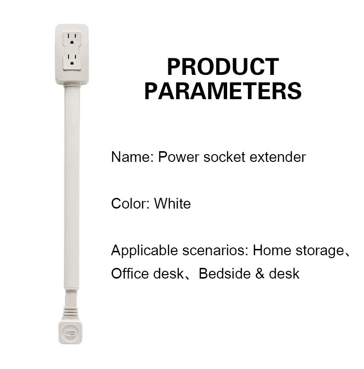 Multifunctional Bedside Table Power Outlet Rotates 180° Electrical Outlet Extender Adjustable Length Sofa Socket Expander