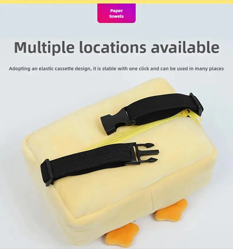Cute Short Plush Tissue Boxes Cartoon Tissue Box Holder Bracket Auto Armrest Box Car Seat Back Car Decorations Car Tissue Holder