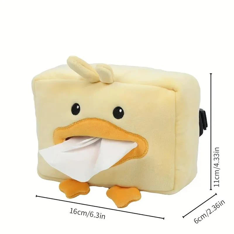 Cute Short Plush Tissue Boxes Cartoon Tissue Box Holder Bracket Auto Armrest Box Car Seat Back Car Decorations Car Tissue Holder