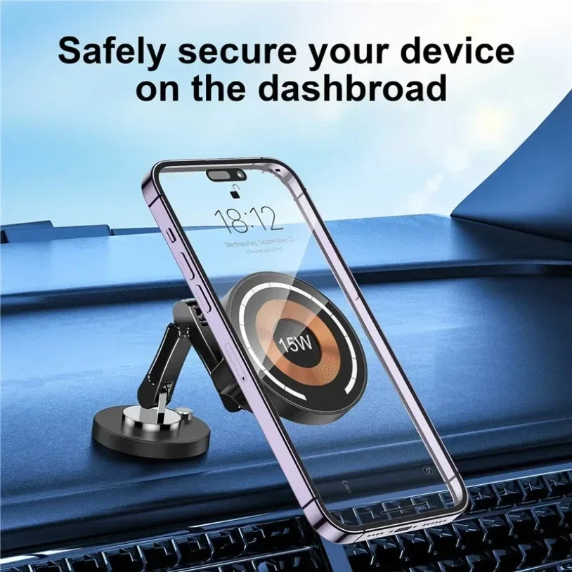 Car Magnetic Wireless Charger Stand Magnet Car Mount Fast Charging Station Phone Holder Bracket For Macsfae All smartphone
