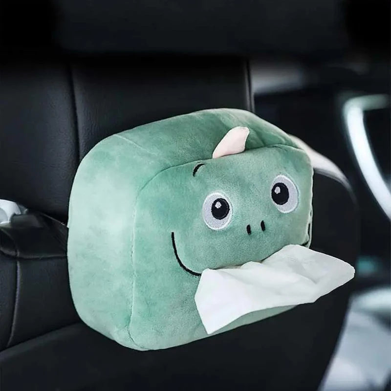 Cute Short Plush Tissue Boxes Cartoon Tissue Box Holder Bracket Auto Armrest Box Car Seat Back Car Decorations Car Tissue Holder