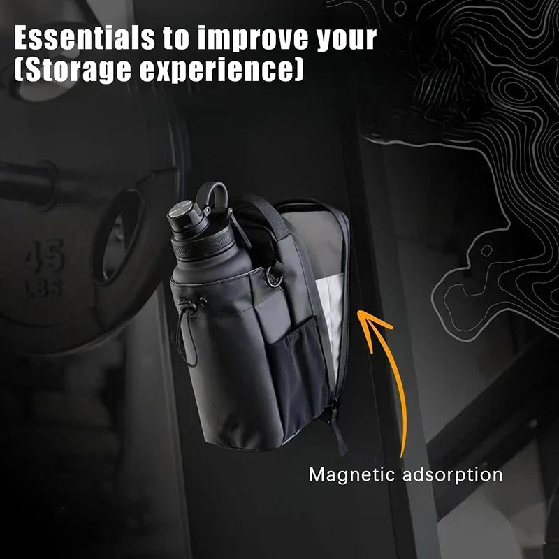 1PC Magnetic Water Bottle Bag - Gym-Specific Water Cup Holder With Strong Magnet For Outdoor Sports And Activities