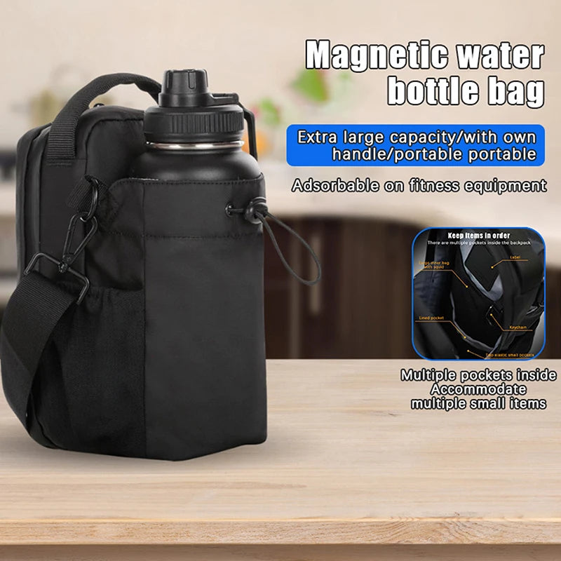 1PC Magnetic Water Bottle Bag - Gym-Specific Water Cup Holder With Strong Magnet For Outdoor Sports And Activities
