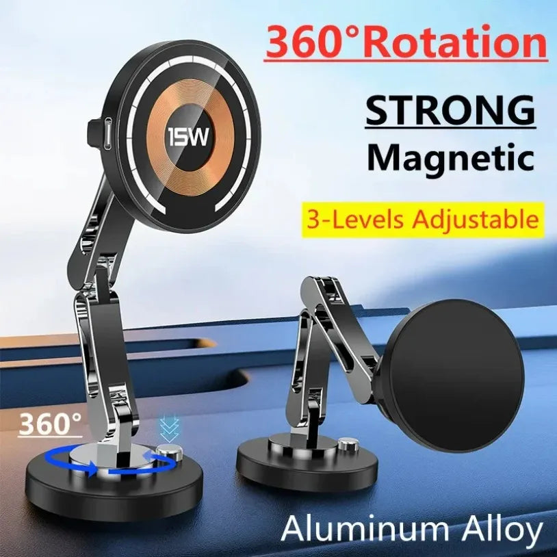 Car Magnetic Wireless Charger Stand Magnet Car Mount Fast Charging Station Phone Holder Bracket For Macsfae All smartphone