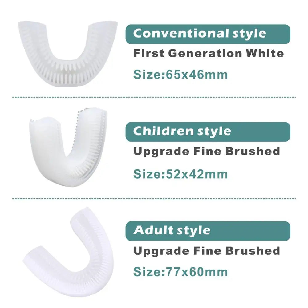 60 Degree U-shaped intelligent Automatic Toothbrush Replacement Head Tooth Whitening Silicone Soft Brush Heads For Adult and Chi