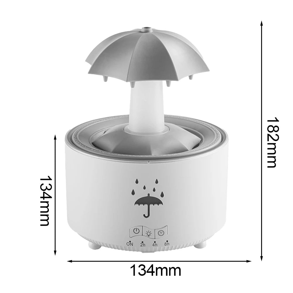 Cloud Rain Humidifier Raindrop Aromatherapy Essential Oil Diffuser Night Light Fountain Water Drop Sound 7 Colors LED Diffuser