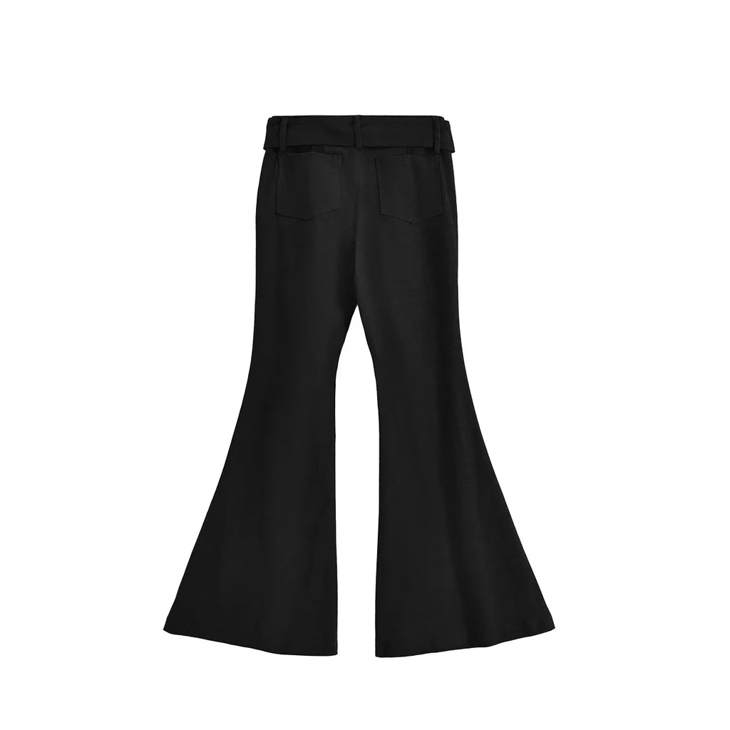 2025 Y2k Retro Emo 2000s Women's Black Flare Pants Streetwear Fashion Trousers Harajuku Wide Yoga Pants 90s Aesthetic Clothes
