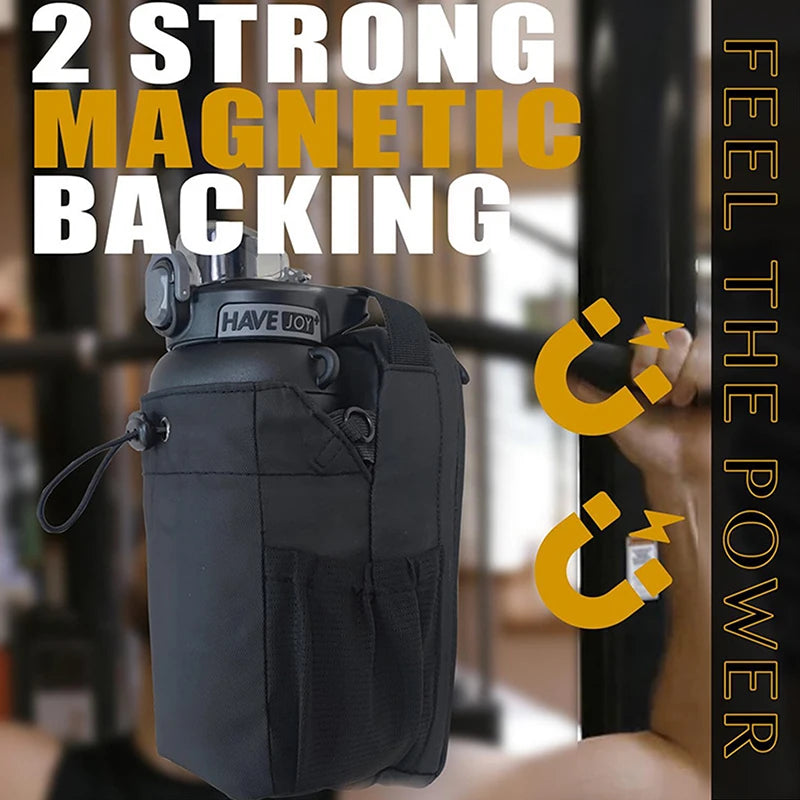 1PC Magnetic Water Bottle Bag - Gym-Specific Water Cup Holder With Strong Magnet For Outdoor Sports And Activities