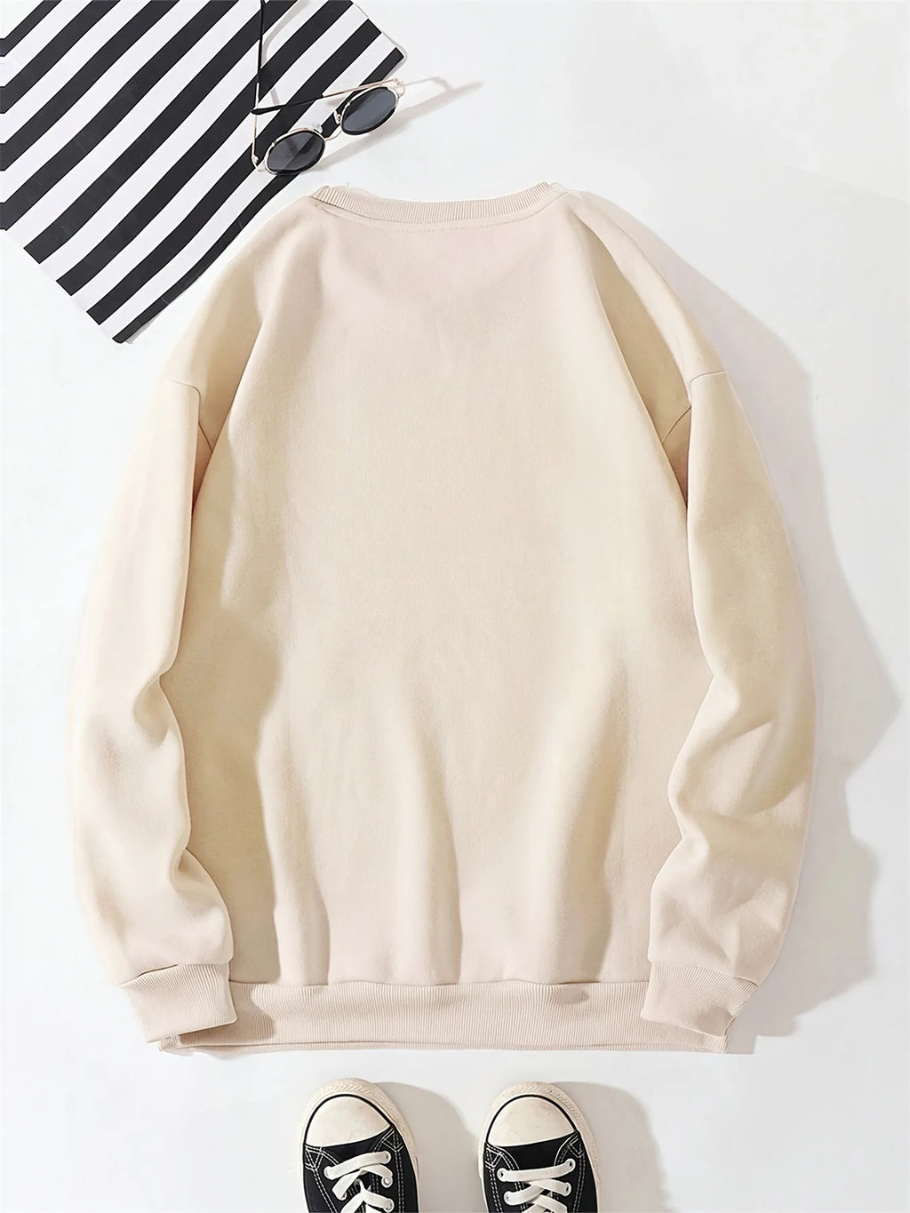 Men's autumn and winter fashionable casual loose Los Angeles letter graphic printed long sleeved round neck sweatshirt