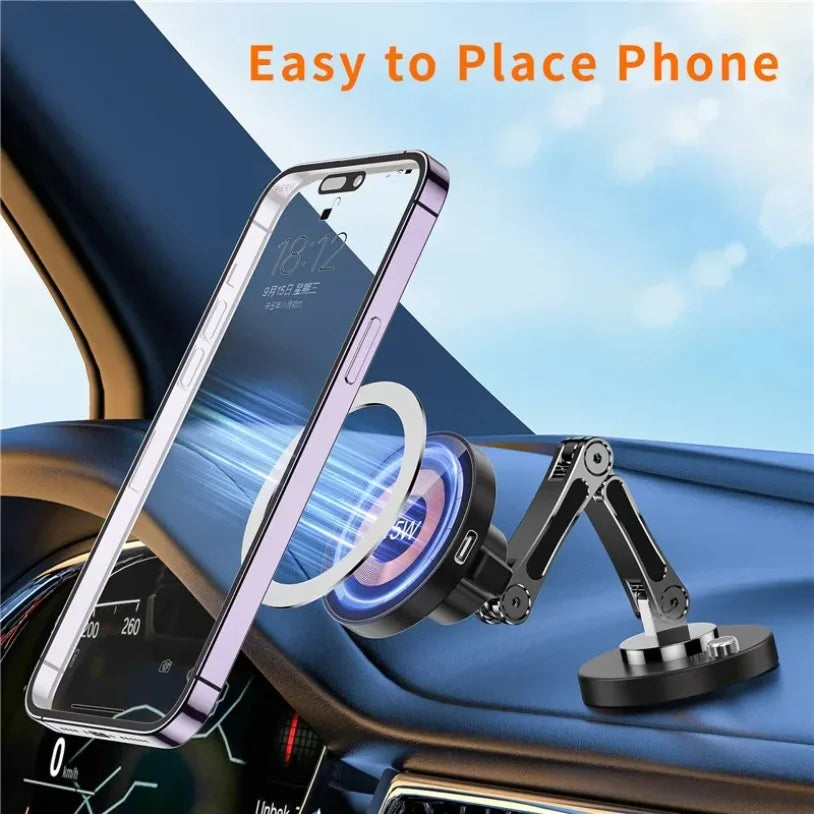 Car Magnetic Wireless Charger Stand Magnet Car Mount Fast Charging Station Phone Holder Bracket For Macsfae All smartphone