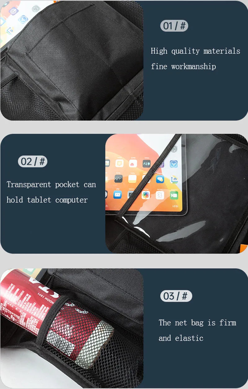 1Pcs Automobile Seat Back Storage Bag Car Seat Back Protector Cover Universal Car Back Seat Organizer with Storage Pockets