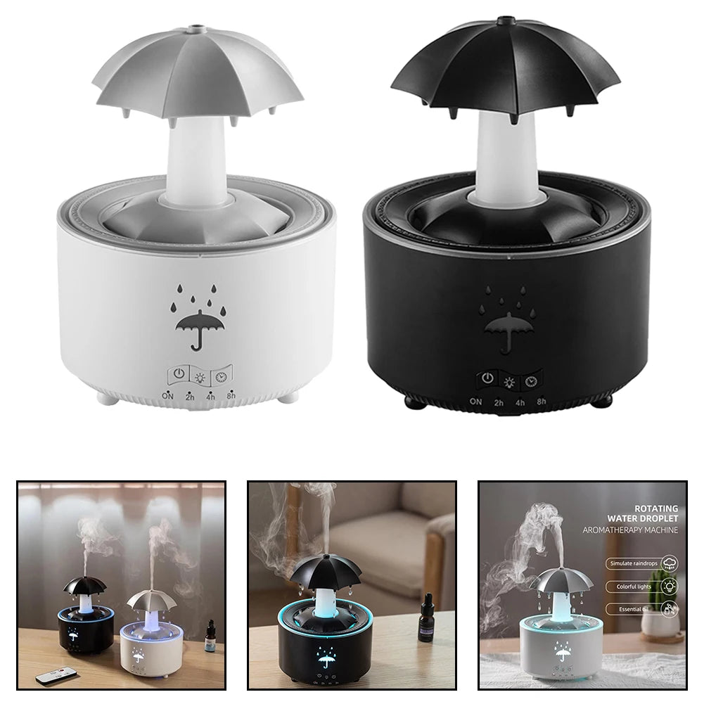 Cloud Rain Humidifier Raindrop Aromatherapy Essential Oil Diffuser Night Light Fountain Water Drop Sound 7 Colors LED Diffuser