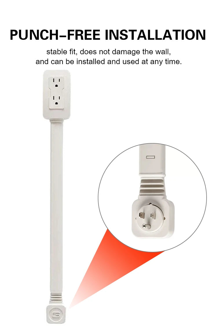 Multifunctional Bedside Table Power Outlet Rotates 180° Electrical Outlet Extender Adjustable Length Sofa Socket Expander