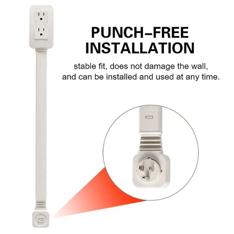 Multifunctional Bedside Table Power Outlet Rotates 180° Electrical Outlet Extender Adjustable Length Sofa Socket Expander