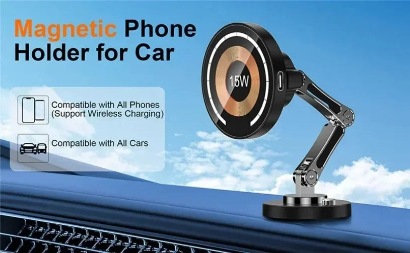 Car Magnetic Wireless Charger Stand Magnet Car Mount Fast Charging Station Phone Holder Bracket For Macsfae All smartphone