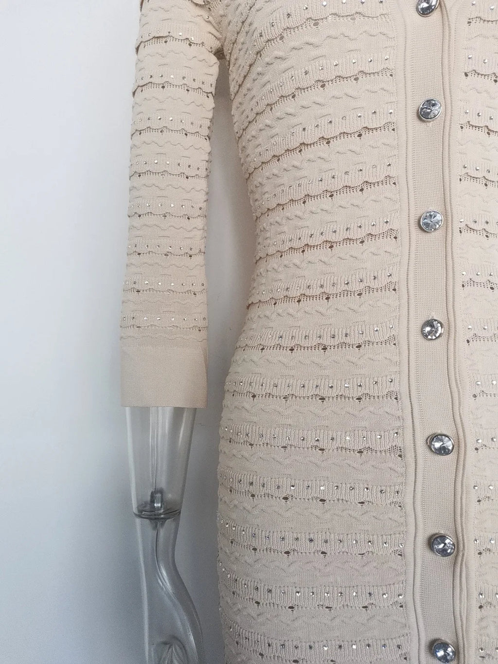 Woman White V-Neck Single Breasted Long Sleeves Long Dress 2025 Female Spring Fashion Lady Robe Elegant Knit Dresses Streetwear