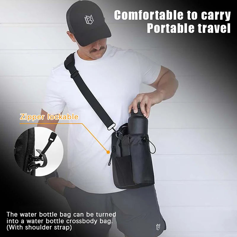 1PC Magnetic Water Bottle Bag - Gym-Specific Water Cup Holder With Strong Magnet For Outdoor Sports And Activities