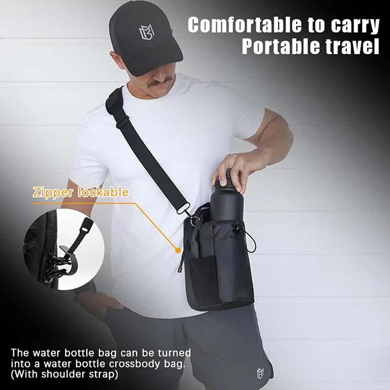 1PC Magnetic Water Bottle Bag - Gym-Specific Water Cup Holder With Strong Magnet For Outdoor Sports And Activities
