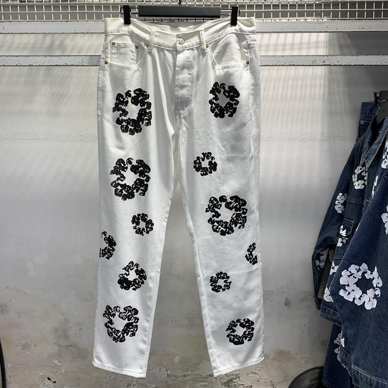 Kapok Printed Denim Suit Jacket and Pants
